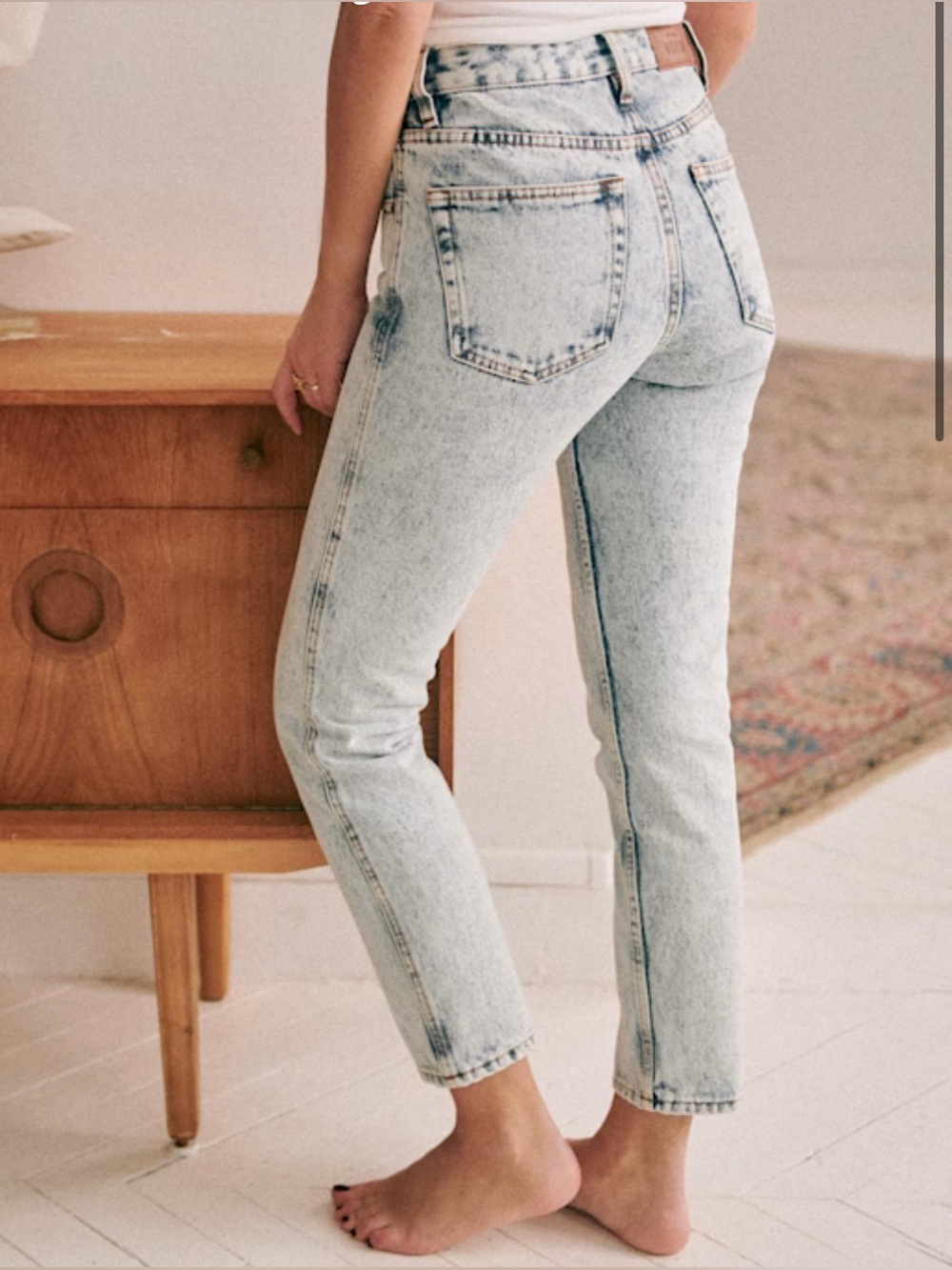 Sezane Denim Le Brut Jeans in Bleach Wash